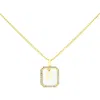 La Meno Crystal Letter Square Pendant Necklace