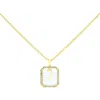 La Meno Crystal Letter Square Pendant Necklace