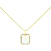La Meno Crystal Letter Square Pendant Necklace