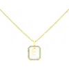 La Meno Crystal Letter Square Pendant Necklace