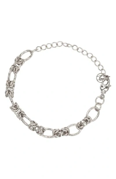 La Meno French Twist Chain Link Bracelet In Silver