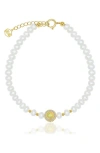 La Meno Freshwater Pearl & Opal Bracelet In White