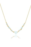 La Meno Freshwater Pearl & Opal Pendant Necklace