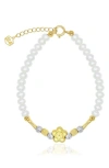 La Meno Golden Cherry Blossom Bracelet In Multi
