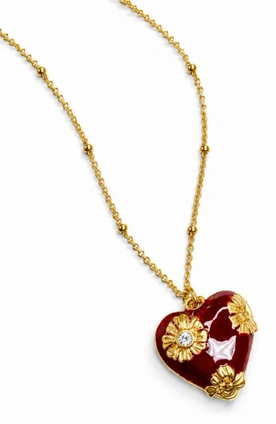 La Meno Heart Pendant Necklace In Gold