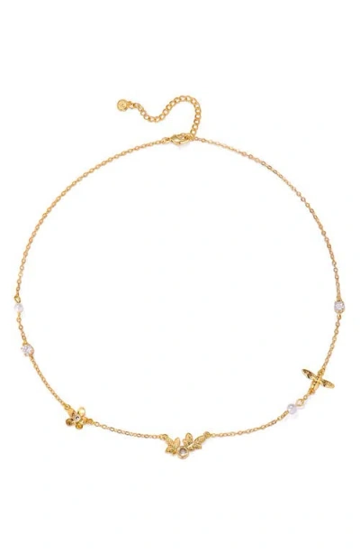 La Meno Hive Necklace In Gold