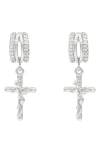 La Meno Inner Hope Hoop Earrings In Silver