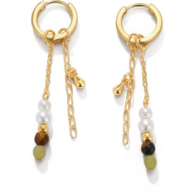 La Meno Olive Light Hoop Earrings In Gold