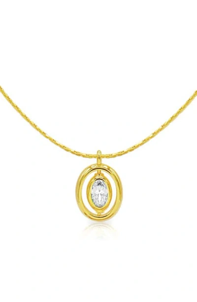 La Meno Oval Birthstone Pendant Necklace In Gold