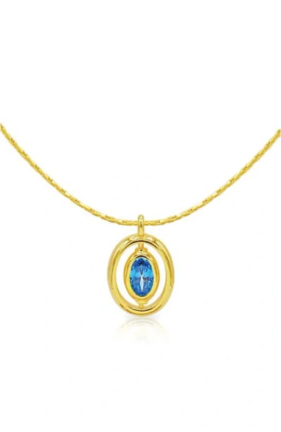 La Meno Oval Birthstone Pendant Necklace In Gold
