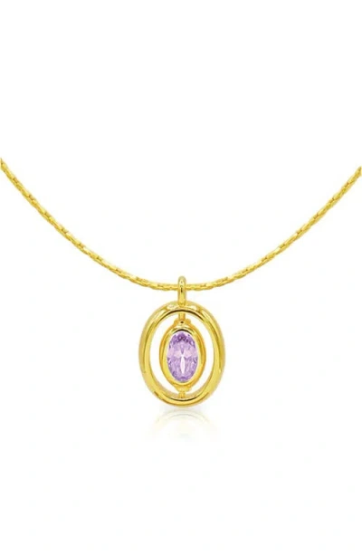 La Meno Oval Birthstone Pendant Necklace In Gold
