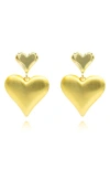 La Meno Paris With Love Drop Earrings In Gold