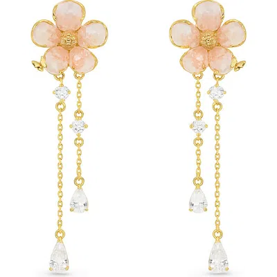 La Meno Peach Blossom Drop Earrings In Gold