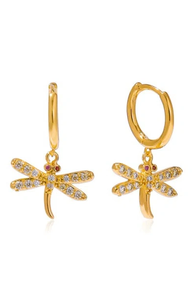 La Meno Skimmer Shine Hoop Earrings In Gold