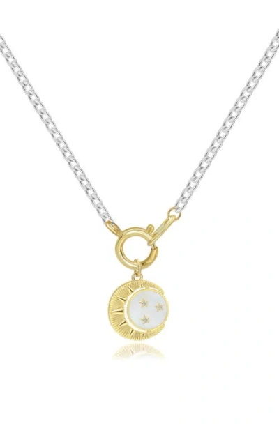 La Meno Stella Luna Pendant Necklace In Multi
