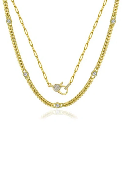 La Meno The Notebook Double Layer Necklace In Gold