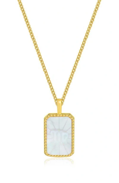 La Meno Zodiac Double Sided Pendant Necklace