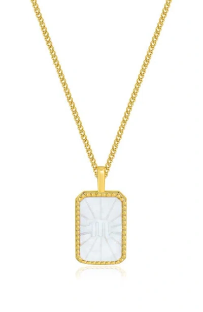 La Meno Zodiac Double Sided Pendant Necklace