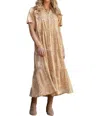 La Mer Luxe Desiree Midi Dress In Brown/white Animal Abstract In Multi