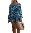 La Mer Luxe Jayda Romper In Multi Blue Monaco In Blue