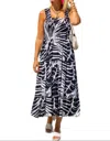 La Mer Luxe Women's St Lucy Midi Dress In Black Batik In Multi