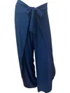 La Mer Luxe Women's Wrap Front Pants In Navy In Blue