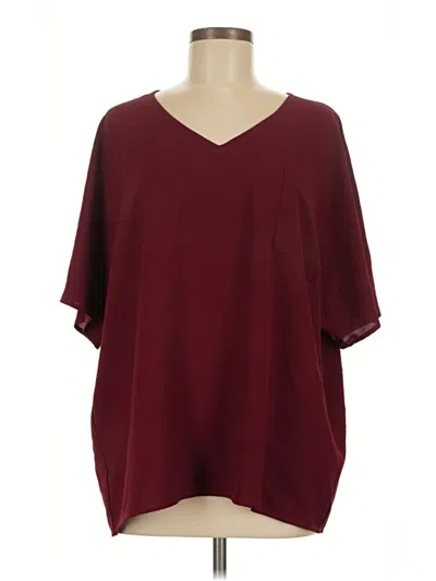 Pre-owned La Miel 3/4 Sleeve T-shirt In Burgundy