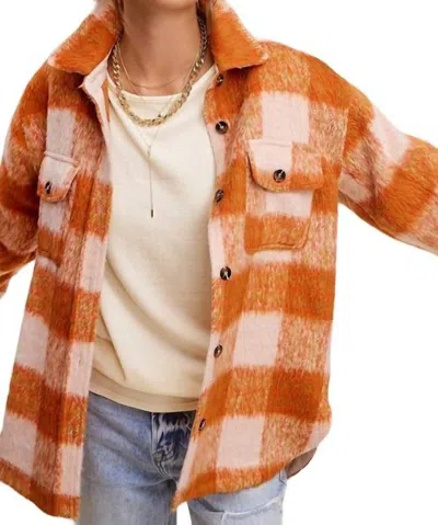 La Miel Brushed Mohair Jacket In Orange