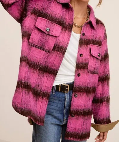 La Miel Brushed Mohair Jacket In Pink Brown