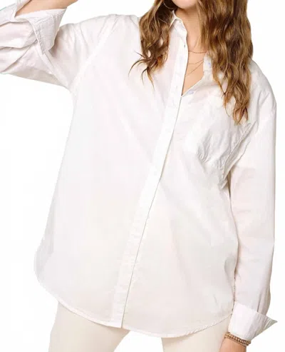 La Miel Button Down Basic Poplin Shirt In White