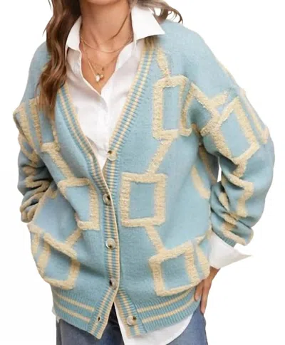 La Miel Cozy Knit Cardigan In Rain In Yellow