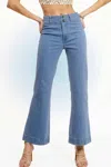 La Miel Effortless Chic High-waisted Flare Jeans In Blue In Blue