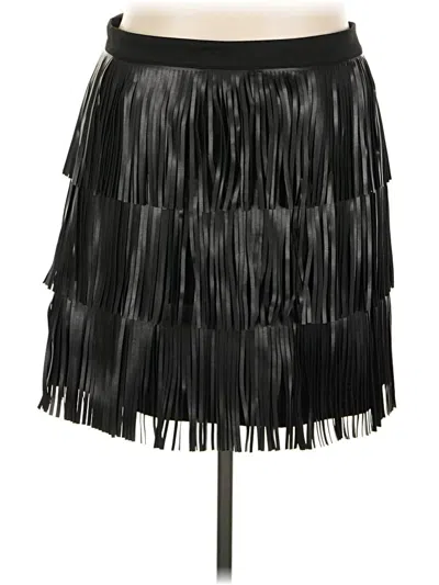 Pre-owned La Miel Faux Leather Skirt In Black