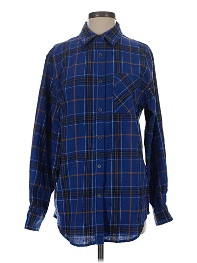 Pre-owned La Miel Long Sleeve Button Down Shirt In Blue