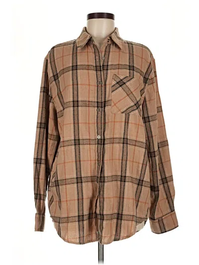 Pre-owned La Miel Long Sleeve Button Down Shirt In Brown