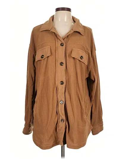 Pre-owned La Miel Long Sleeve Button Down Shirt In Brown