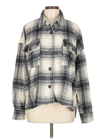 Pre-owned La Miel Long Sleeve Button Down Shirt In Ivory