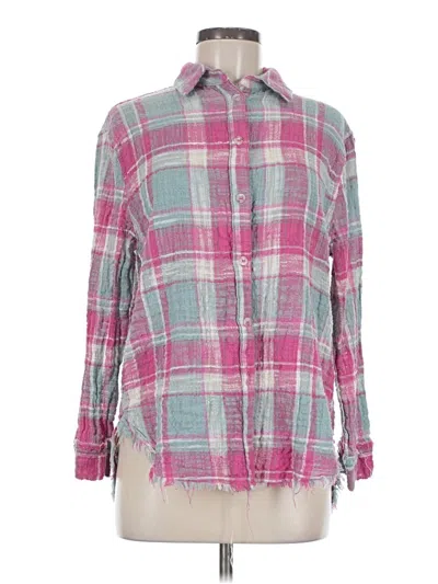 Pre-owned La Miel Long Sleeve Button Down Shirt In Pink