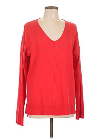 Pre-owned La Miel Long Sleeve Top Red V Neck Tops