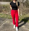 La Miel Make Me Obsessed High Rise Pants In Red In Red