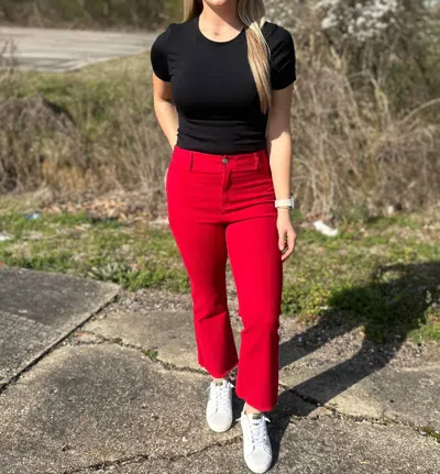 La Miel Make Me Obsessed High Rise Pants In Red