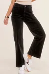 La Miel Mineral Washed Corduroy Pants In Black In Black