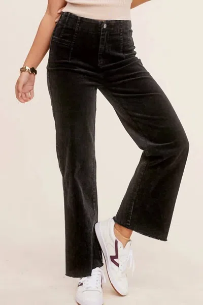La Miel Mineral Washed Corduroy Pants In Black