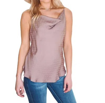 La Miel Polka Dot Print Spring Summer Camisole In Grey/violet In Pink