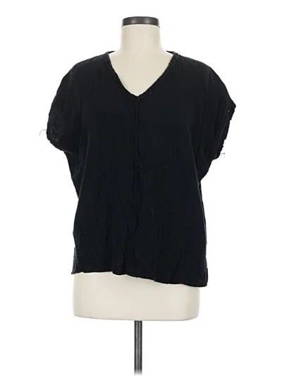 Pre-owned La Miel Short Sleeve Blouse In Black
