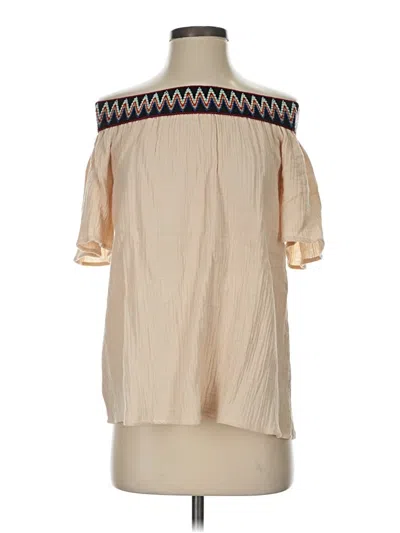 Pre-owned La Miel Short Sleeve Blouse In Brown
