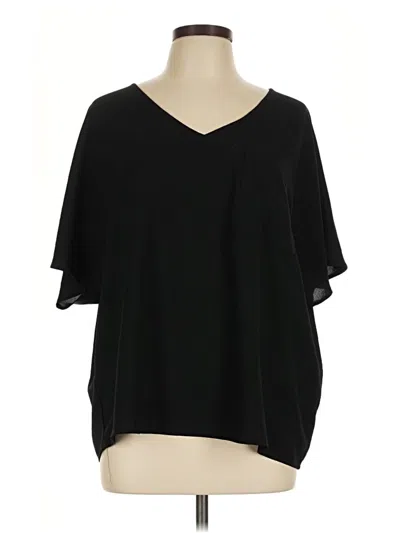 Pre-owned La Miel Short Sleeve Top Black V-neck Tops