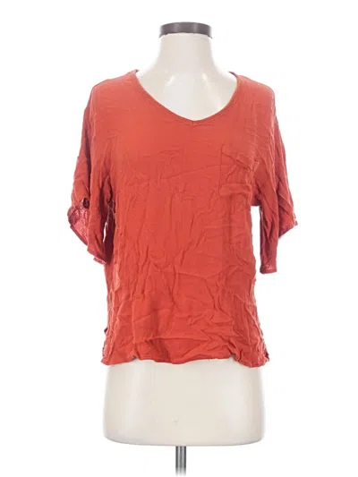 Pre-owned La Miel Short Sleeve Top Orange Scoop Neck Tops