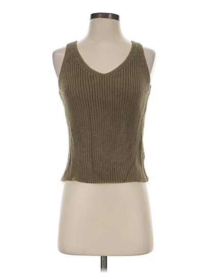 Pre-owned La Miel Sleeveless Top Tan Halter Neckline Tops In Brown