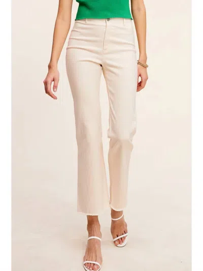La Miel Soft Washed Stretchy High Waist Jeans In Cream In White